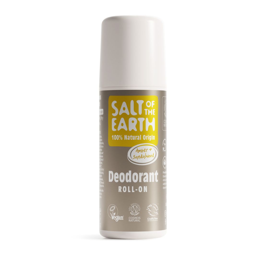 Levně 100% přírodní deo Roll-on AMBER + SANDALWOOD 75 ml Salt of the Earth