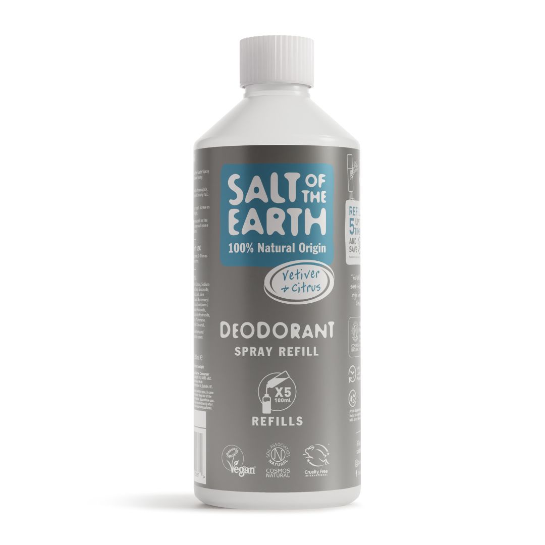 Doplňovací náplň minerální deodorant ve spreji VETIVER + CITRUS Pure Armour pro muže 500ml Salt of the Earth
