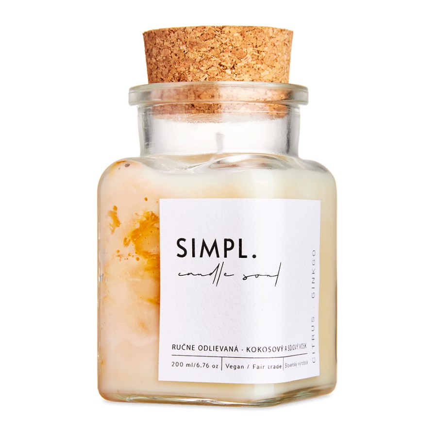 Candle Soul eko svíčka 200 ml SIMPL. vůně eko svíčky: pivoňka a pampeliška