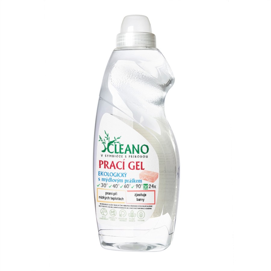 Ekologický prací gel s mýdlovým práškem 1,5l Cleano