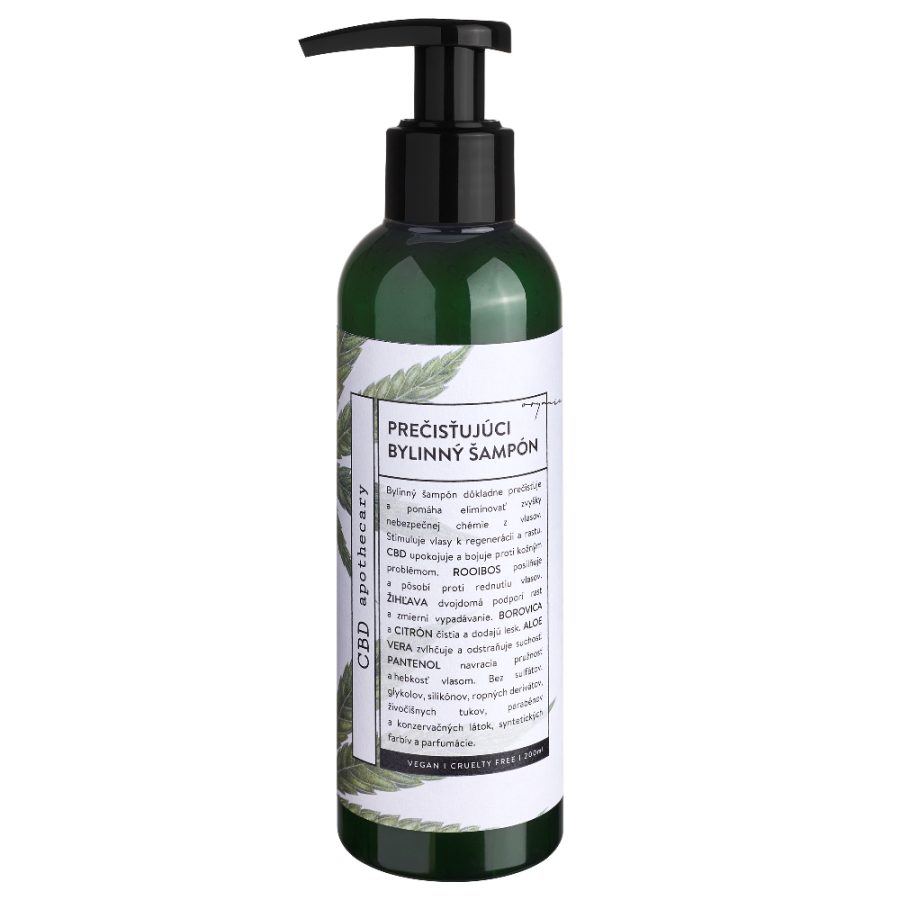 Organický pročišťující a stimulační bylinný šampon 200ml CBD apothecary