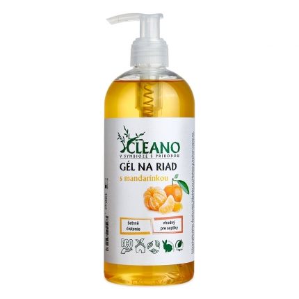 Gel na nádobí s vůní mandarinky 400ml Cleano