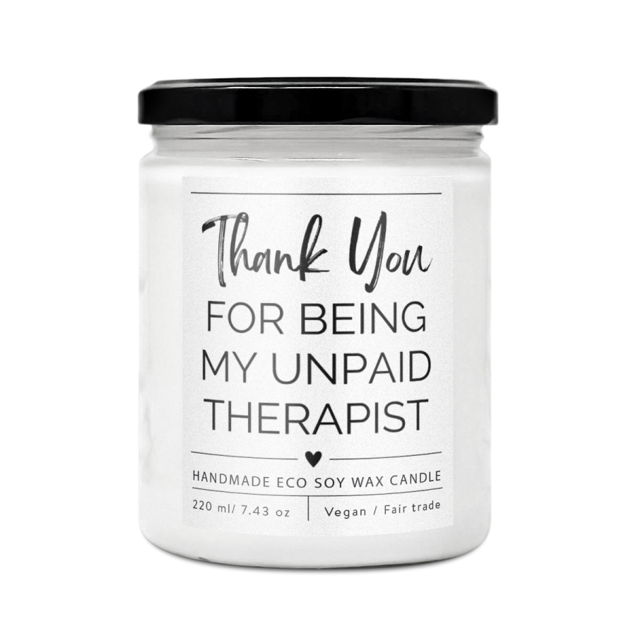 Designová handmade svíčka MY UNPAID THERAPIST s vůní levandulové růže 220 ml Soaphoria