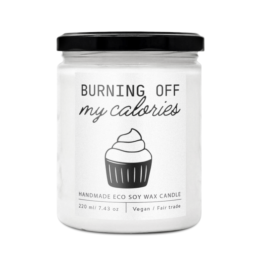 Designová handmade svíčka BURNING CALORIES s vůní ovocného punče 220 ml Soaphoria
