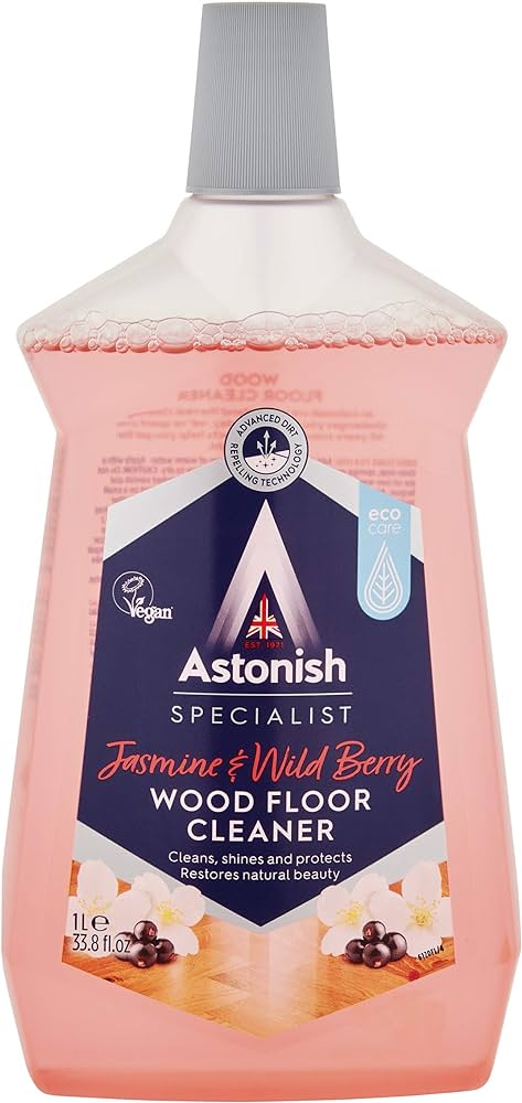 Specializovaný čistič na dřevěné podlahy Jasmine and Wild Berry s vůní jasmínu a lesních plodů 1l Astonish