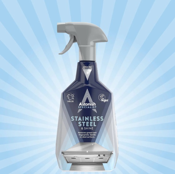 Levně Specializovaný přípravek na nerez a lesk Clear Waters 750 ml Astonish