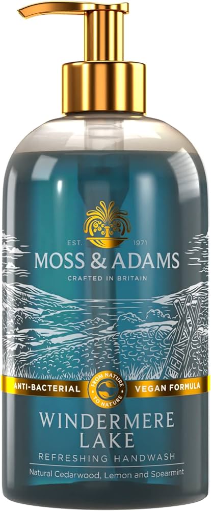 Osvěžující mýdlo na ruce Windermere Lake s vůní cedrového dřeva 500ml Moss & Adams