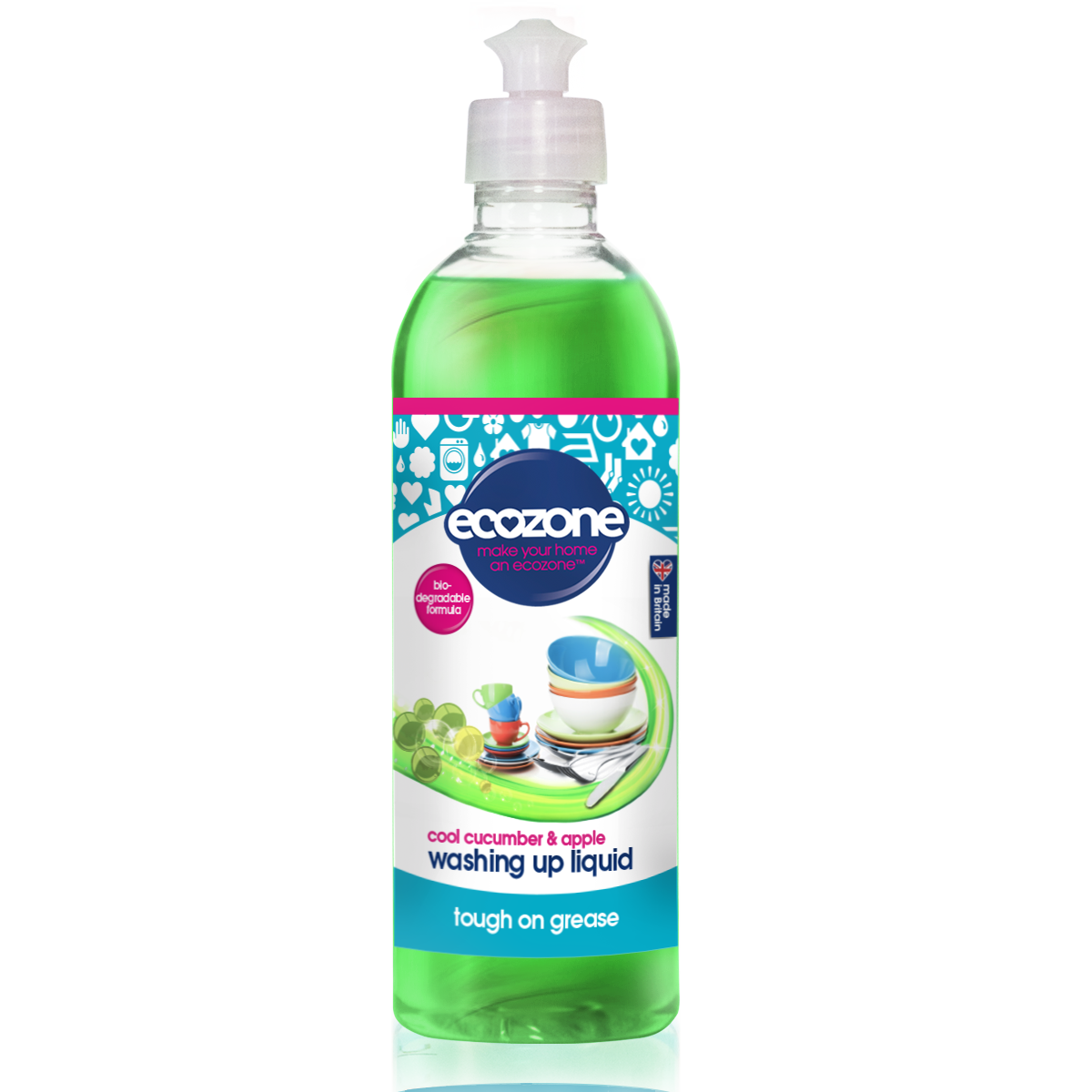 Levně Ecozone Na ruční mytí nádobí - okurka a jablko 500 ml Ecozne