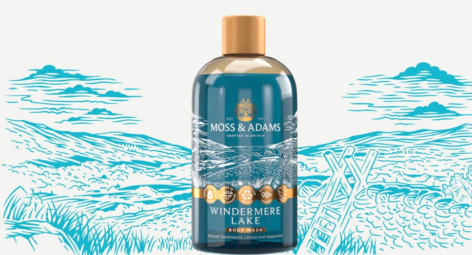 Osvěžující sprchový gel Windermere Lake s vůní cedrového dřeva 500ml Moss & Adams