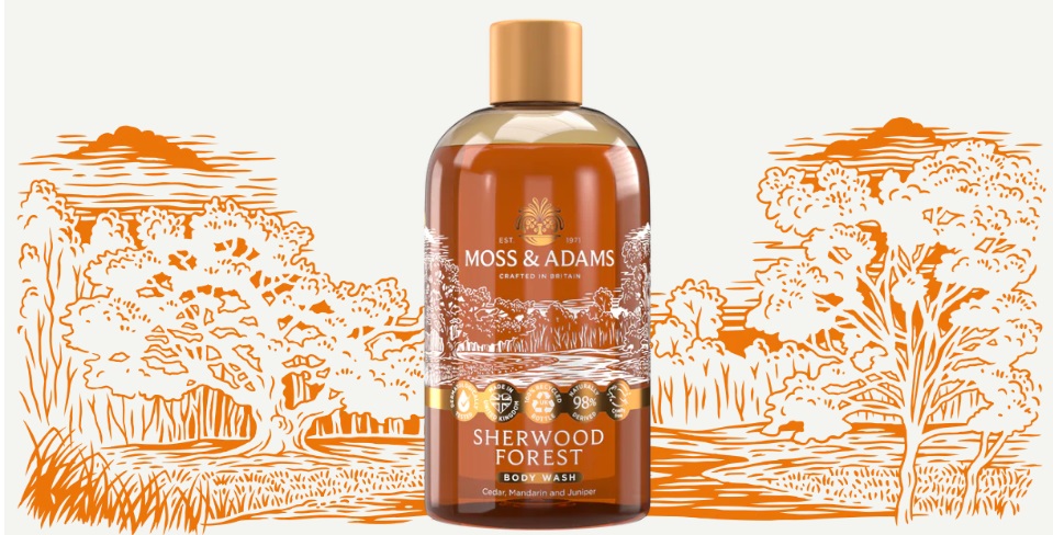 Sprchový gel Sherwood Forest s vůní cedru 500ml Moss & Adams