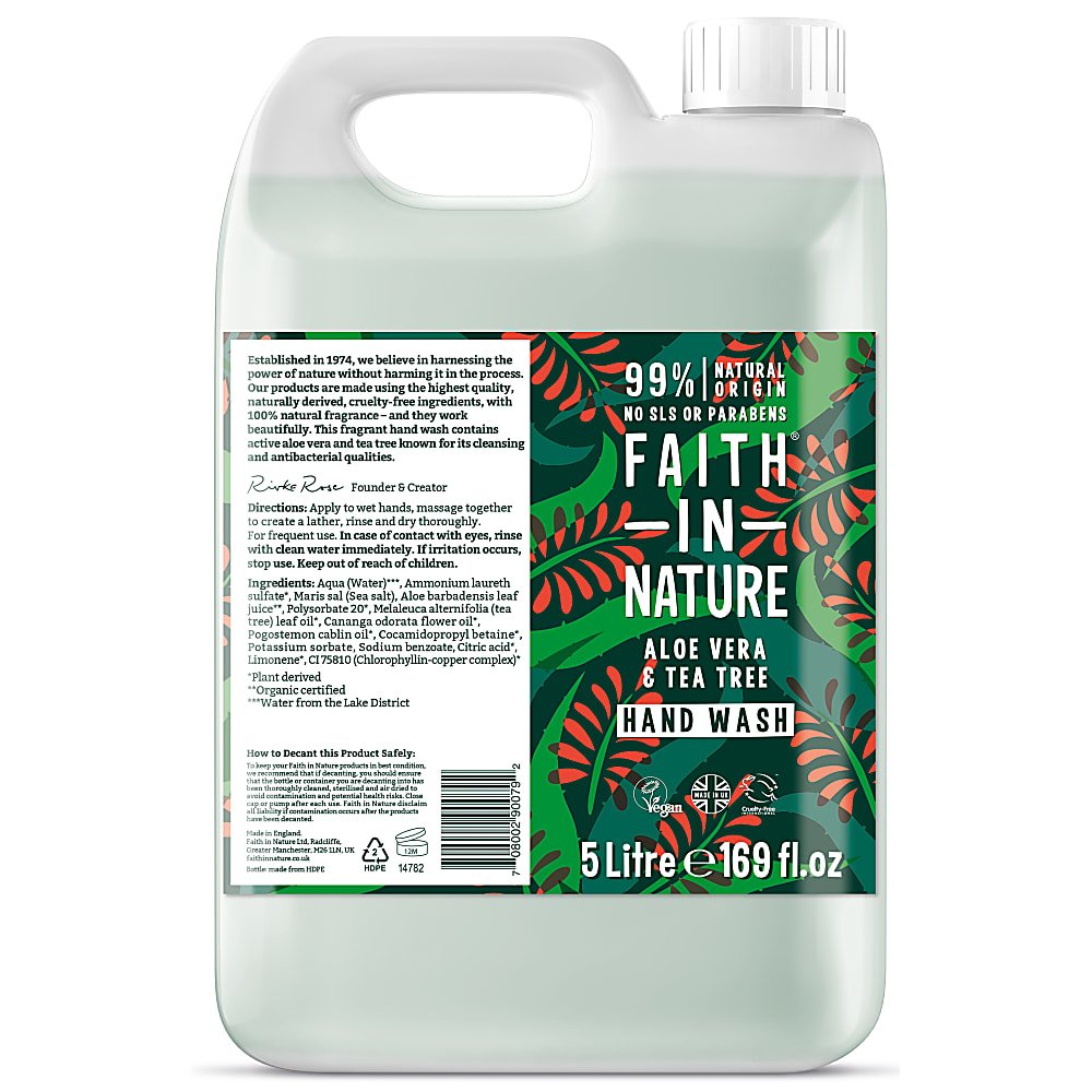 KANYSTR Antibakteriální tekuté mýdlo Aloe Vera & Tea Tree 5l Faith in Nature