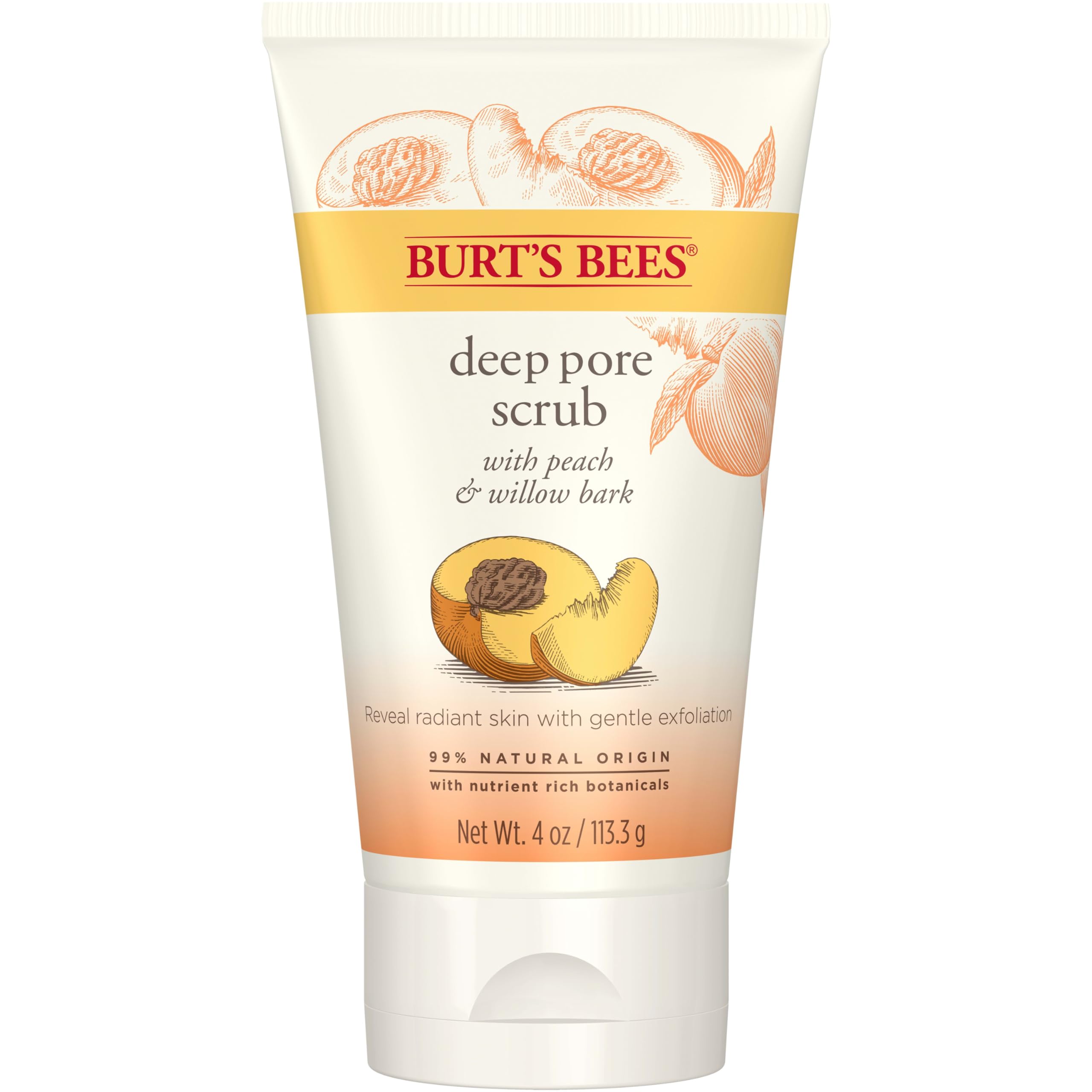Levně Hloubkově čistící peeling na póry s vůní broskve a vrbové kůry 113 g Burt's Bees