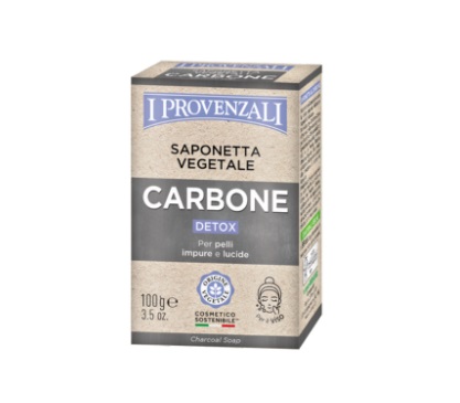 Levně Rostlinné mýdlo s dřevěným uhlím Carbone 100 g I Provenzali