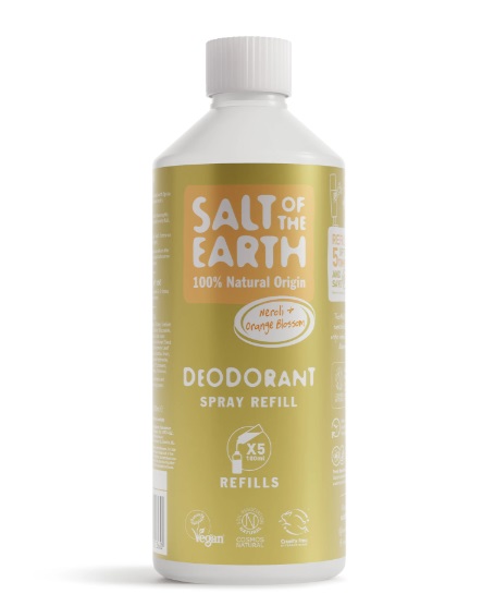 Levně Doplňovací náplň minerální deodorant ve spreji NEROLI + ORAGNGE BLOSSOM 500 ml Salt of the Earth