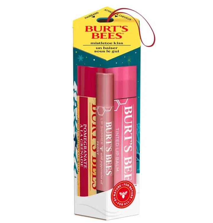 Dárkové balení Mistletoe Kiss balzámky na rty 3 ks Burt's Bees
