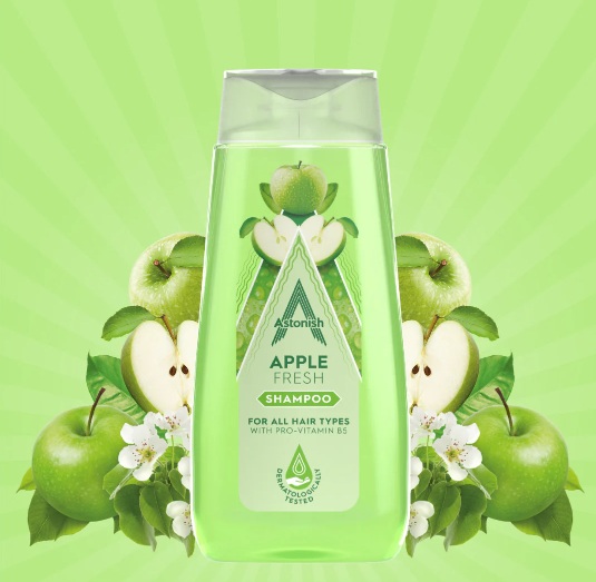 Levně Šampon na vlasy Apple Fresh 400 ml Astonish