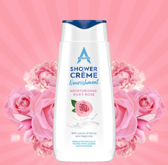 Levně Sprchový krém Silky Rose s vůní pivoňky a magnolie 400 ml Astonish
