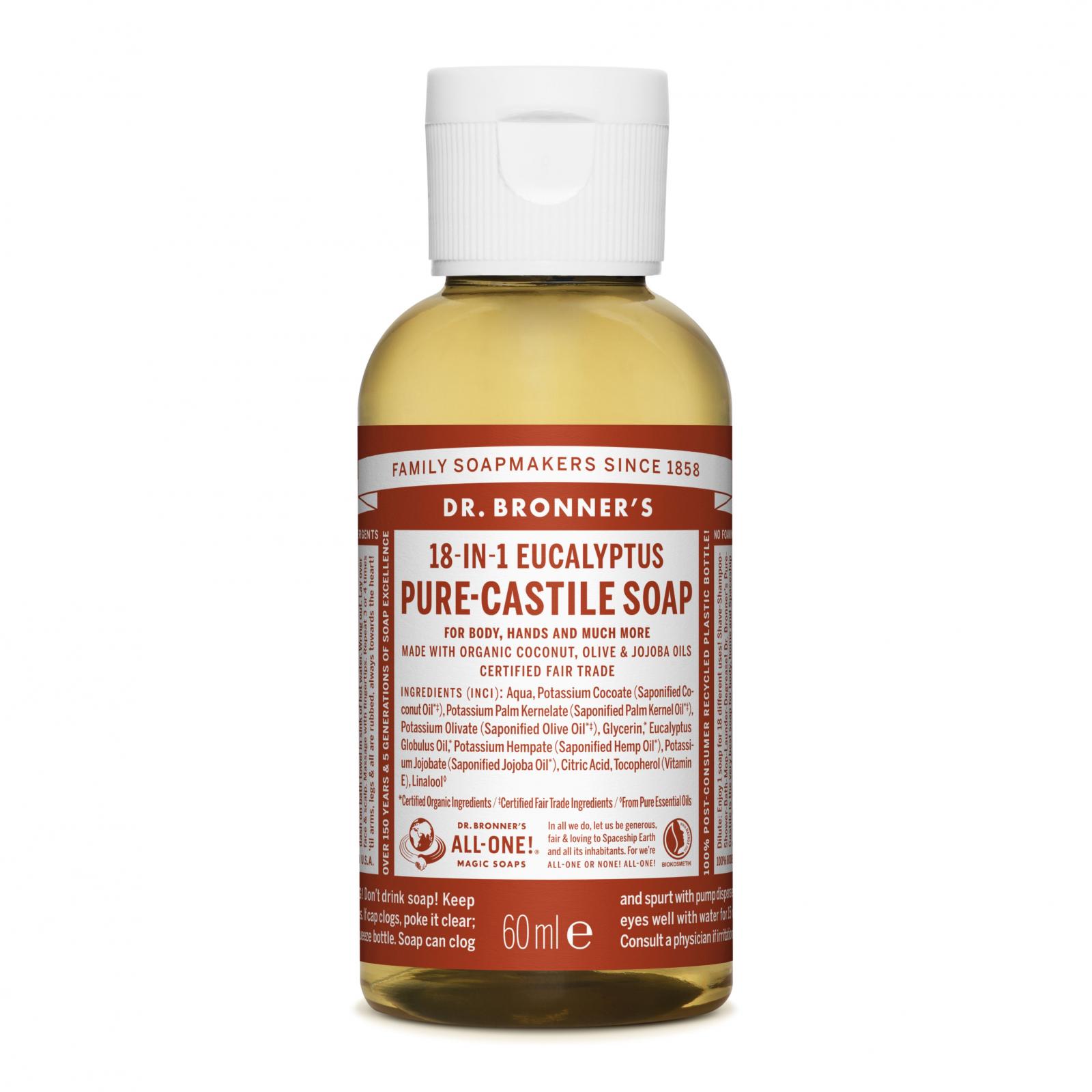 Levně Dr. Bronner´s Tekuté universální mýdlo ALL-ONE! Eukalyptus 60 ml Dr. Bronner's