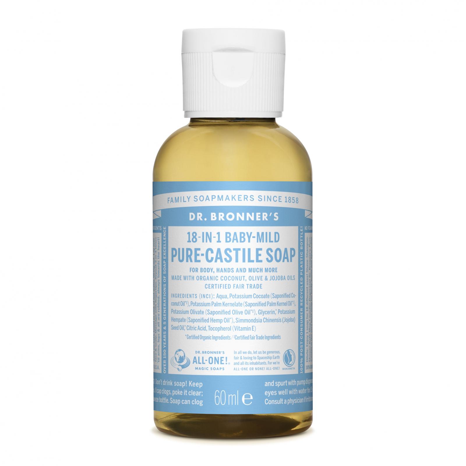 Levně Dr. Bronner´s Tekuté universální mýdlo ALL-ONE! Baby-Mild 60 ml Dr. Bronner's