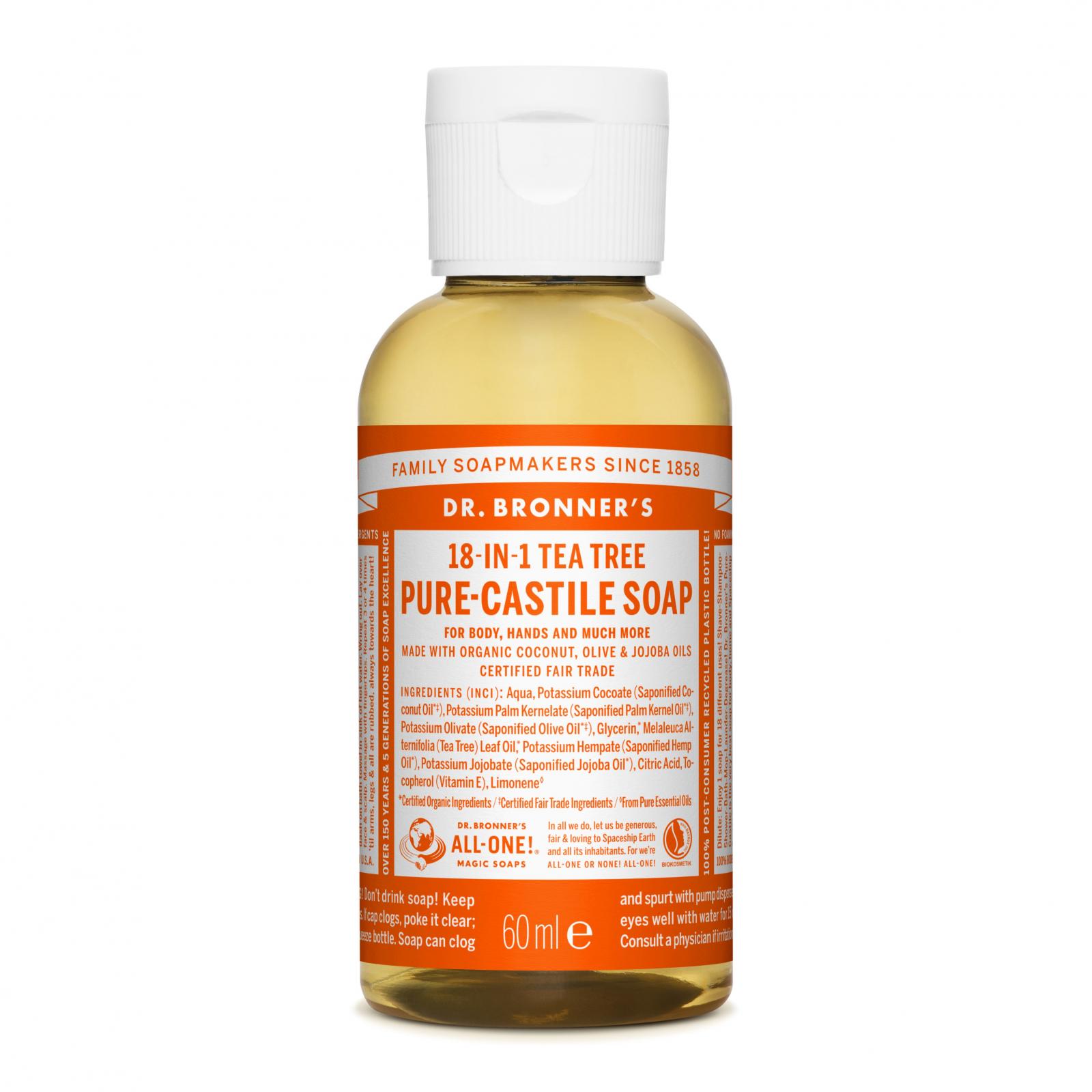 Levně Dr. Bronner´s Tekuté universální mýdlo ALL-ONE! Teatree 60 ml Dr. Bronner's