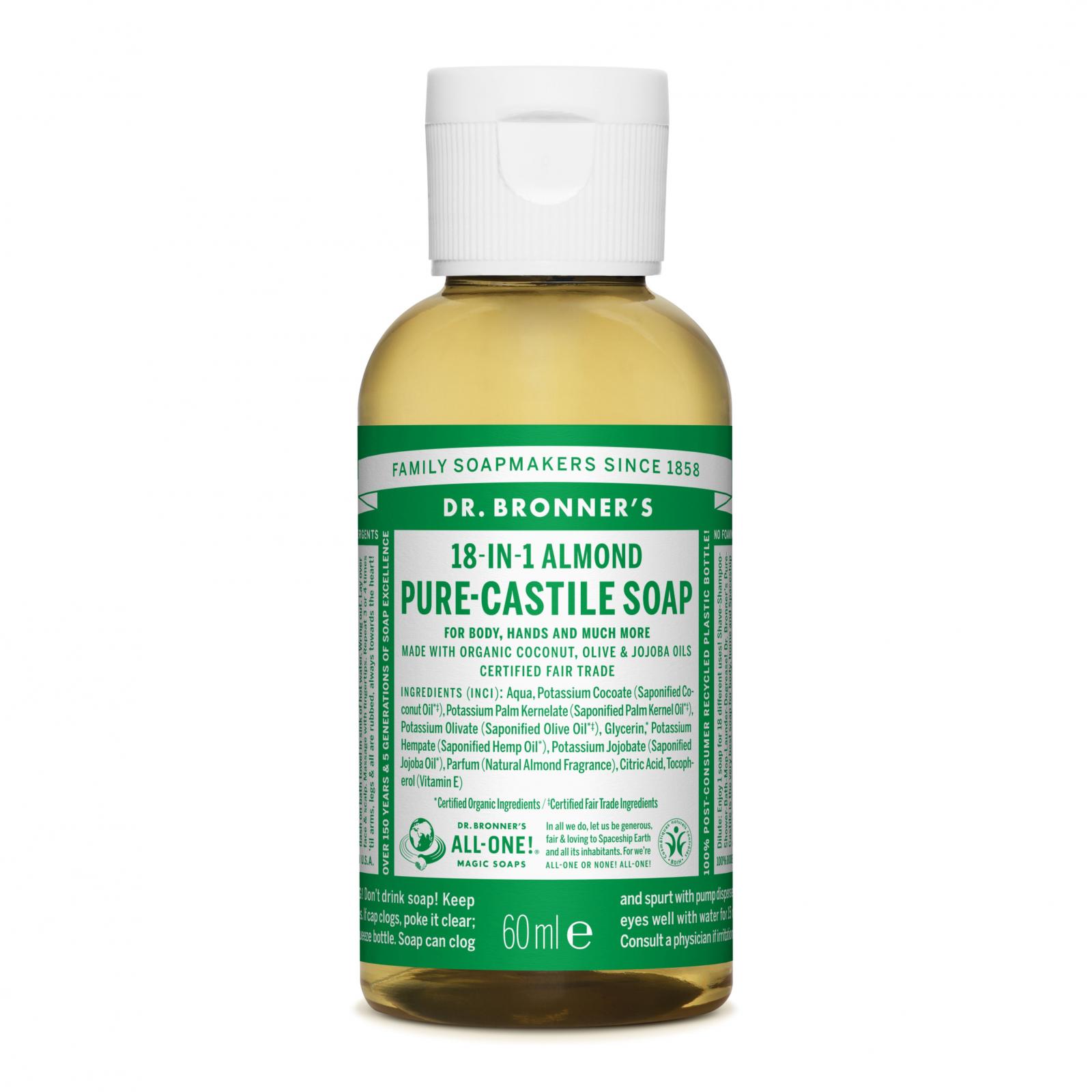 Levně Dr. Bronner´s Tekuté universální mýdlo ALL-ONE! Mandle 60 ml Dr. Bronner's