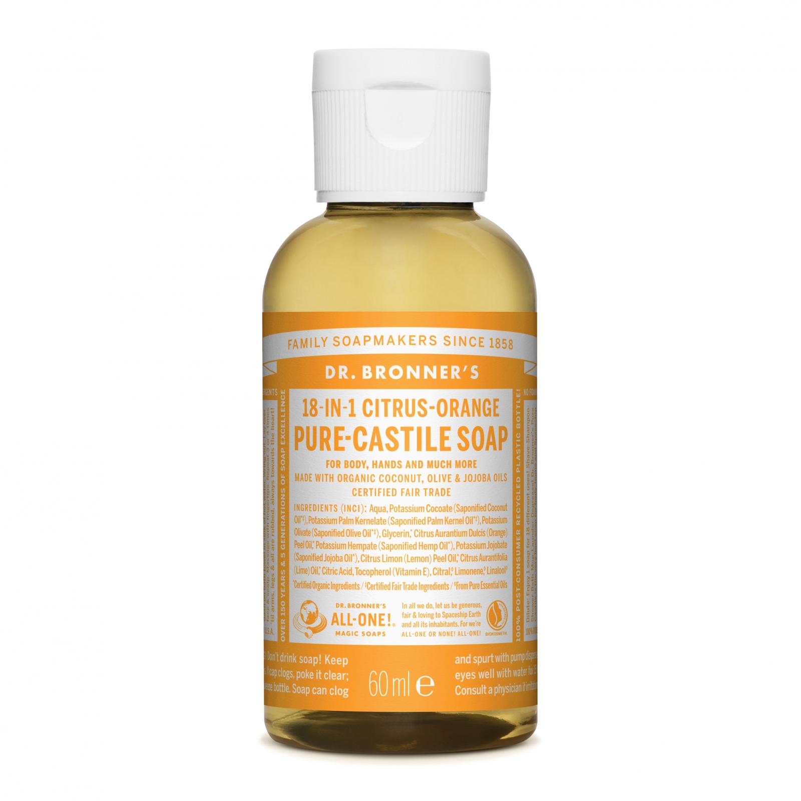 Levně Dr. Bronner´s Tekuté universální mýdlo ALL-ONE! Citron - Pomeranč 60 ml Dr. Bronner's