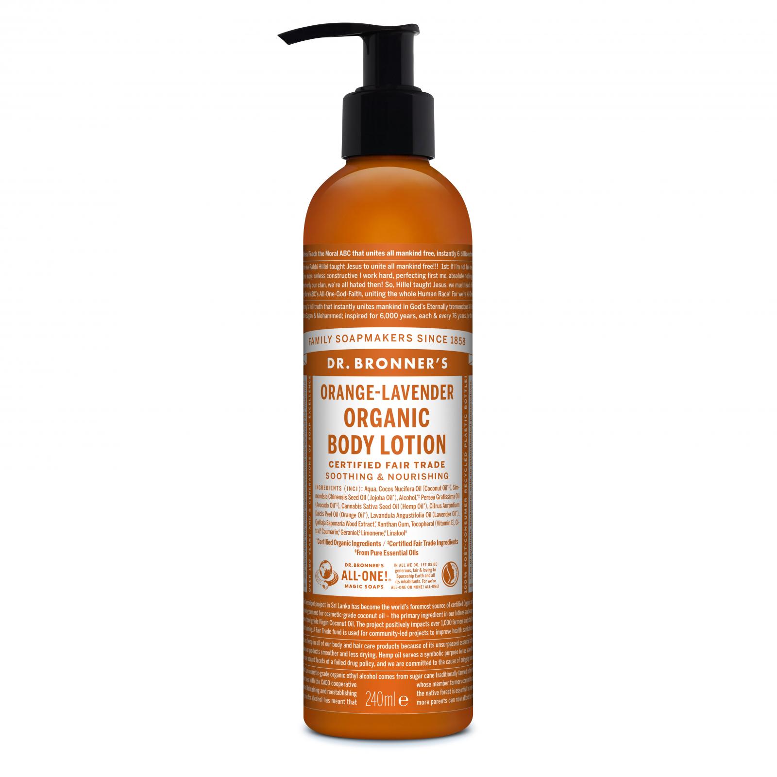 Dr. Bronner´s Tělové mléko Pomeranč - Levandule 240 ml Dr. Bronner's