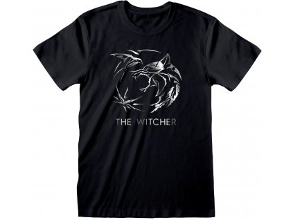 Pánské tričko The Witcher|Zaklínač: Silver Ink Logo  černá bavlna