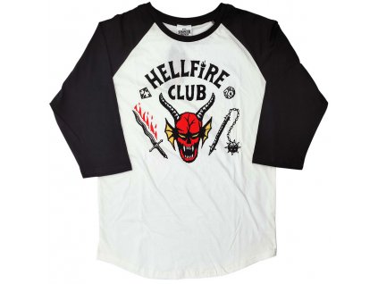 Pánské tričko Stranger Things: Hellfire Club Crest  bílá bavlna