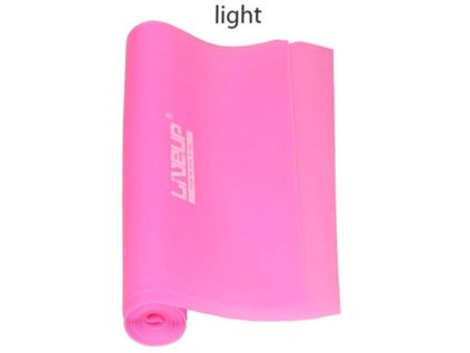 Aerobic guma posilovací guma 120 x 15 cm růžová (Rozměr L)