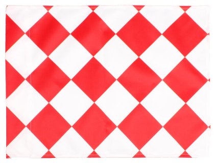 Rohový praporek látka červená-bílá