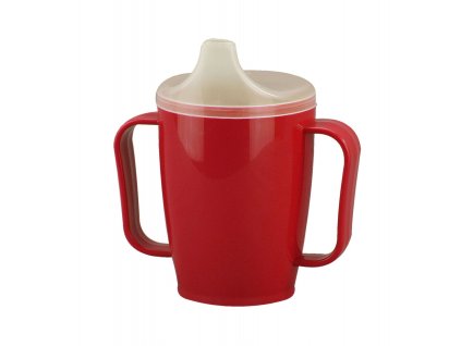 940 hrnek s pitkem se dvema vicky 250 ml cerveny