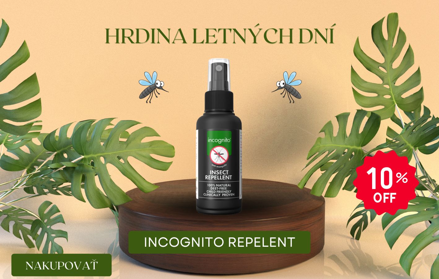 Incognito 100% prírodný repelent proti komárom a kliešťom