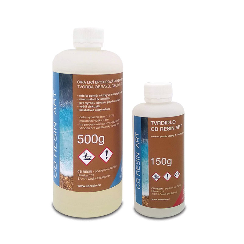 CB RESIN ART 650g čirá licí epoxidová pryskyřice na obrazy, GEODE, ART