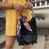 Macrame retro Net bag - black