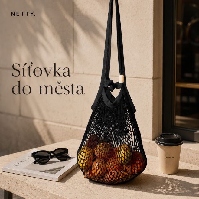 Síťovka do města. 🖤 Protože síťovka už dávno není jen taška na nákup. Kafe cestou. Brýle. Knížka. Něco dobrého. Věci na...