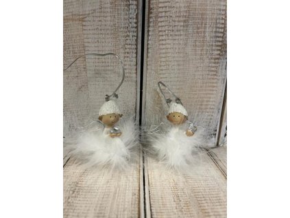 Andělka s drahokamem/LED křídly závěsná