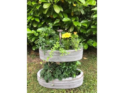 Pozinkovaný květináč - dvoupatrový