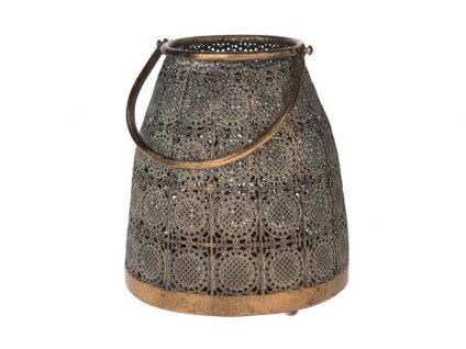 Lucerna kovová se sklem uvnitř