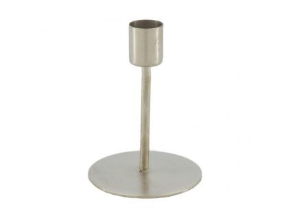 Svícen kovový stříbrný malý