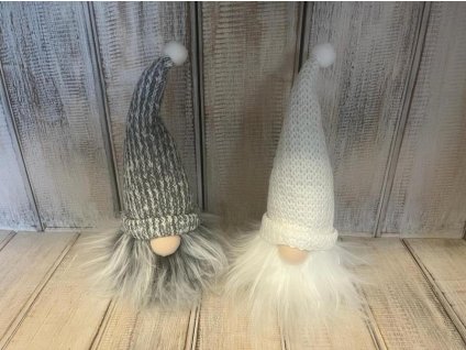 Skřítek látkový 2druhy - šedý/bílý