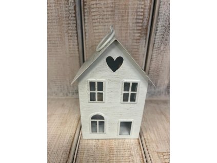 Domeček kovový svícen na čajovou svíčku