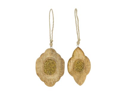 Ozdoby ze dřeva manga/zlatá -sada 2 ks