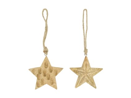 Hvězdičky ze dřeva manga - 2 ks sada