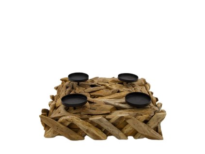 Svícen z erodovaného dřeva