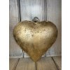 Srdce kovové starozlaté velké