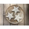 Hvězdička dřevěná bílá velká 3ks