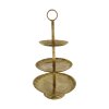 Etažér kovový starozlatý