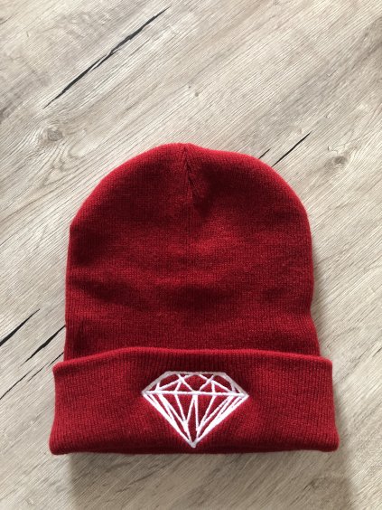 Čepice Diamond - vínová