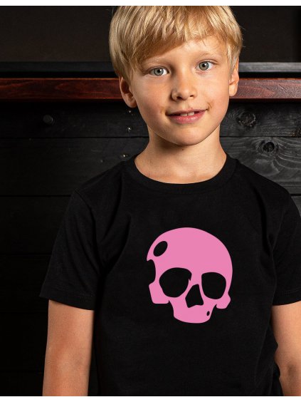 Dětské triko Big Pink Skull (Velikost 9-11Y)